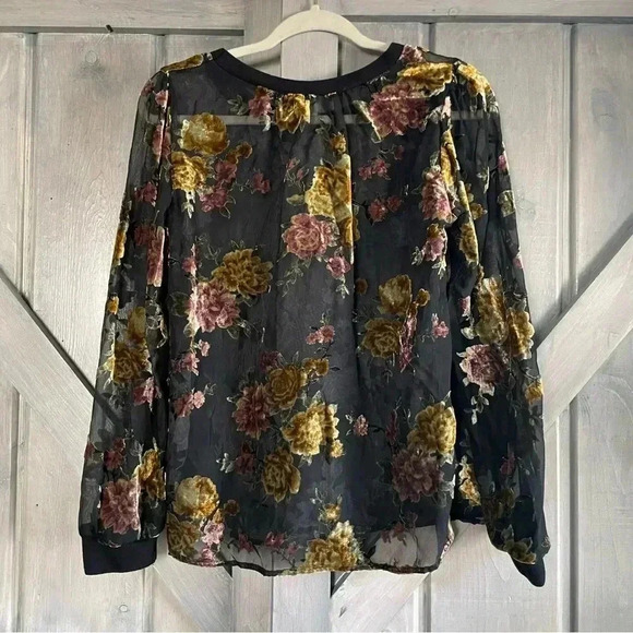 Velvet Floral‎ Top burnout grunge whimsygoth fairy grunge autumn fairy - Picture 4 of 6